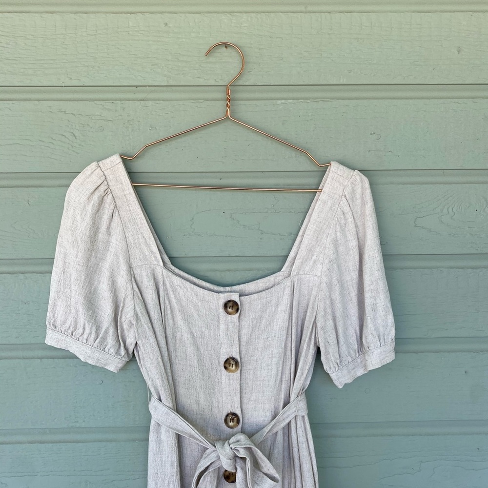 ASOS Maternity Light Gray Button-Down Jumpsuit